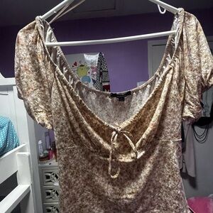 Floral Beige Women's Top